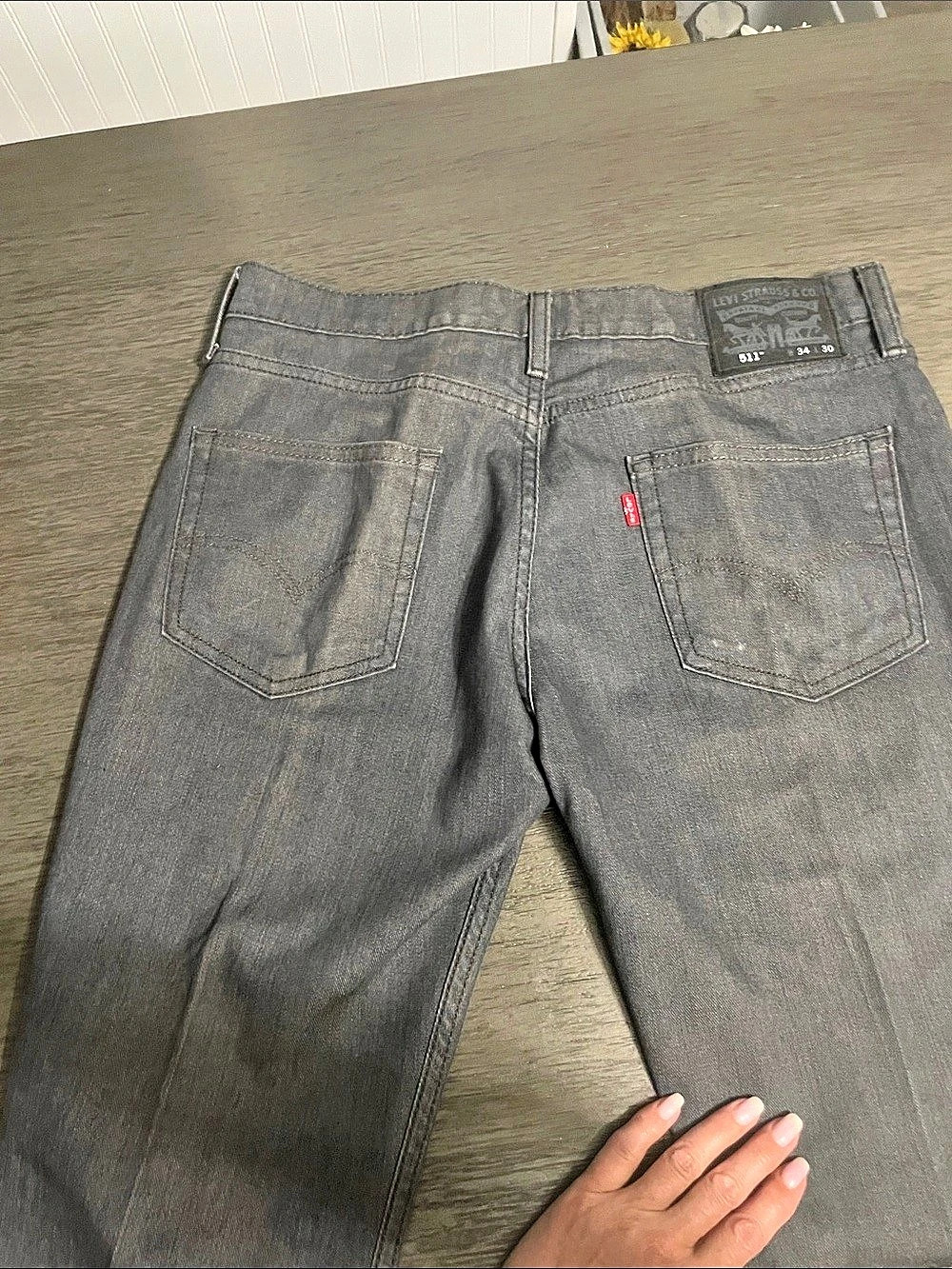 Levi's 511 Straight Leg Jeans Gray Waist 34 - Picture 4 of 7